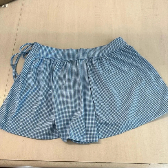 Madewell Women's Flex Wrap Skort in Gingham Ornamental Blue Size 1X NWT - Picture 9 of 9